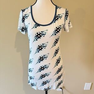 Kickee Pants Tee Shirt in Natural Soccer Splash Print, Short Sleeve Women's, SzS